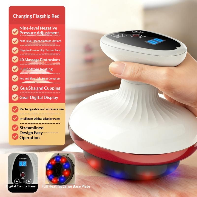 Electric Gua Sha & Cupping Beauty Massager - 9 Speeds, USB, Gold