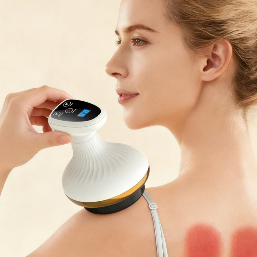Electric Gua Sha & Cupping Beauty Massager - 9 Speeds, USB, Gold