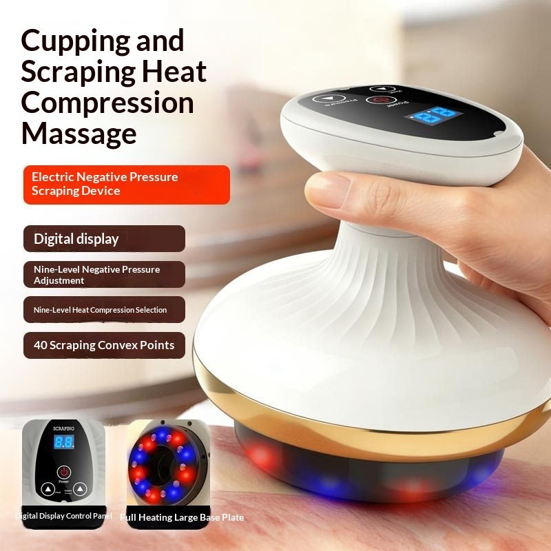 Electric Gua Sha & Cupping Beauty Massager - 9 Speeds, USB, Gold