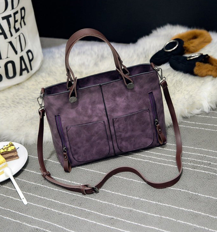 Retro Large-capacity Handbags Simple Crossbody Shoulder Bags For Women