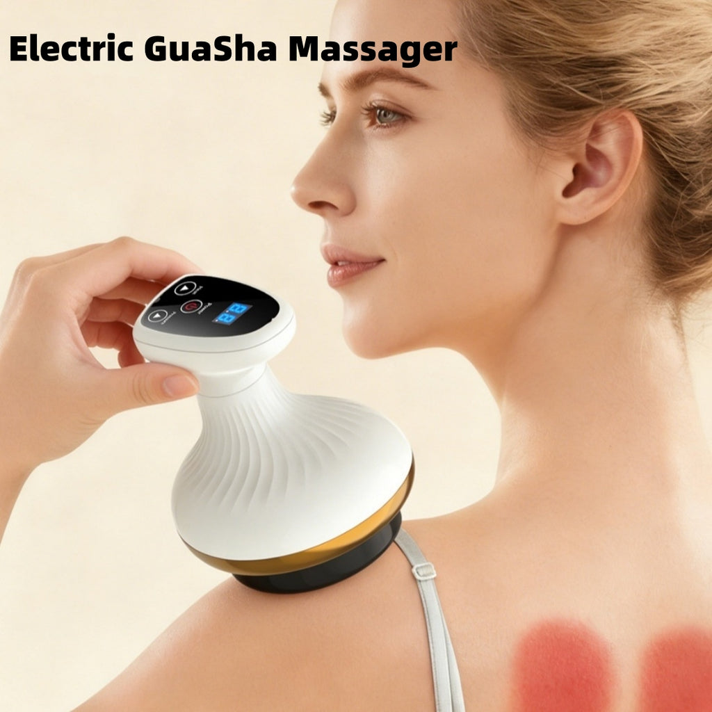Electric Gua Sha & Cupping Beauty Massager - 9 Speeds, USB, Gold
